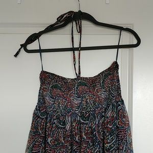 Maxi dress halter neck and paisley print - Large